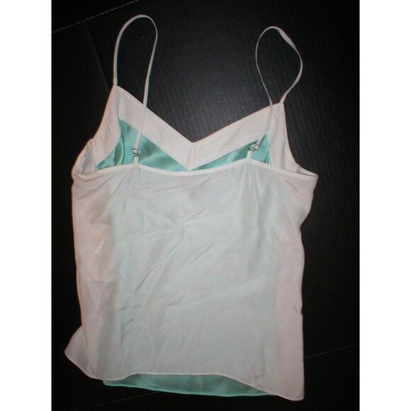 NWT $228 W Worth NY Womens 4 Top Designer New York Blouse Silk Tank Green White - Picture 4 of 5